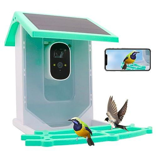 AI Identified Smart Bird Feeder, Wireless Outdoor Solar Panel Hummingbird Feeding Tool, Automatic Bird Video Capture and Motion Detection Bird Feeders